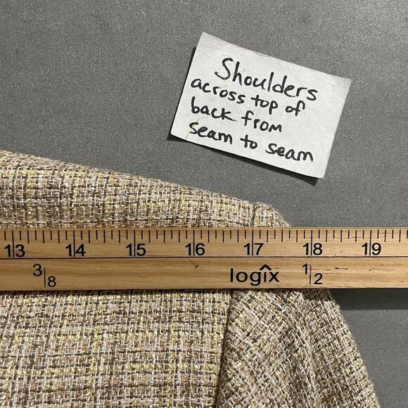 Talbots Size 12 Beige Linen Tweed Jacket Blazer Minimalist Office Old Money - Picture 13 of 13